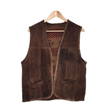 Cargar imagen en el visor de la galería, Reversible brown leather vest
