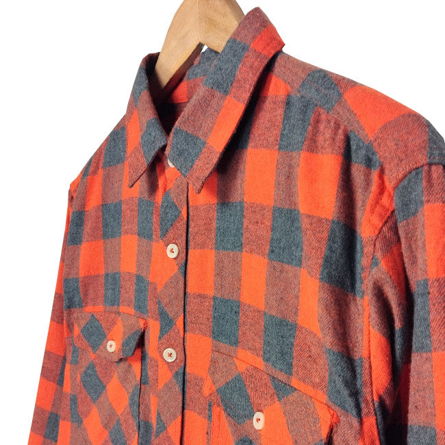 Orange & Gray Plaid Shirt