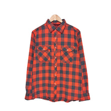 Cargar imagen en el visor de la galería, Orange &amp; Gray Plaid Shirt
