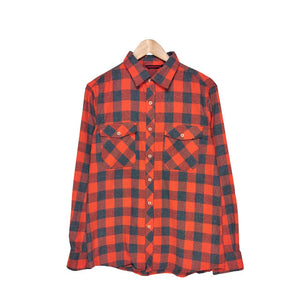 Orange & Gray Plaid Shirt